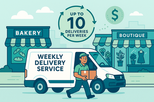 Weekly delivery service for small businesses, including up to 10 local deliveries per week. Streamline logistics and reduce per-delivery costs.